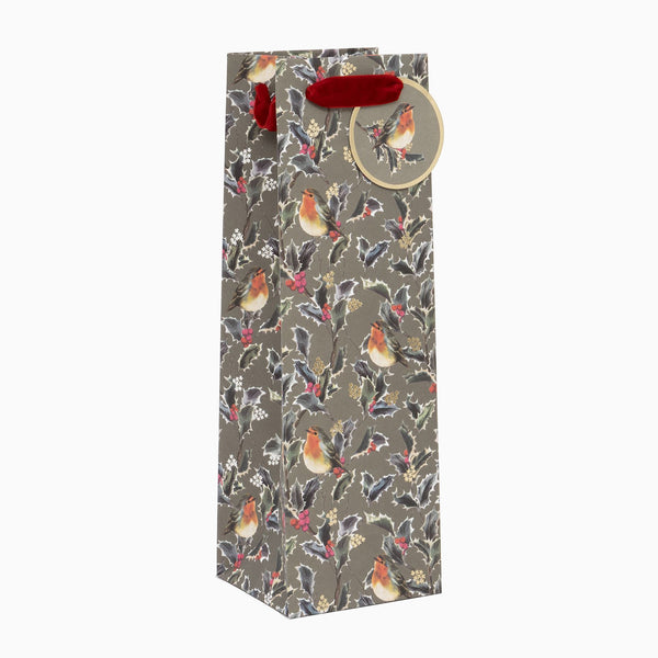 Christmas Gift Bag-GBT72533 - Holly Harmony Christmas Bottle Bag-Glick