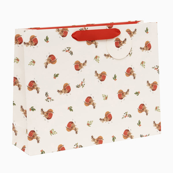 Christmas Gift Bag-GH4259 - Winter Robin Large Christmas Gift Bag-Glick