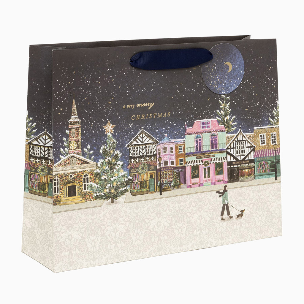 Christmas Gift Bag-GH72532 - Nostalgia Lane Large Christmas Gift Bag-Glick