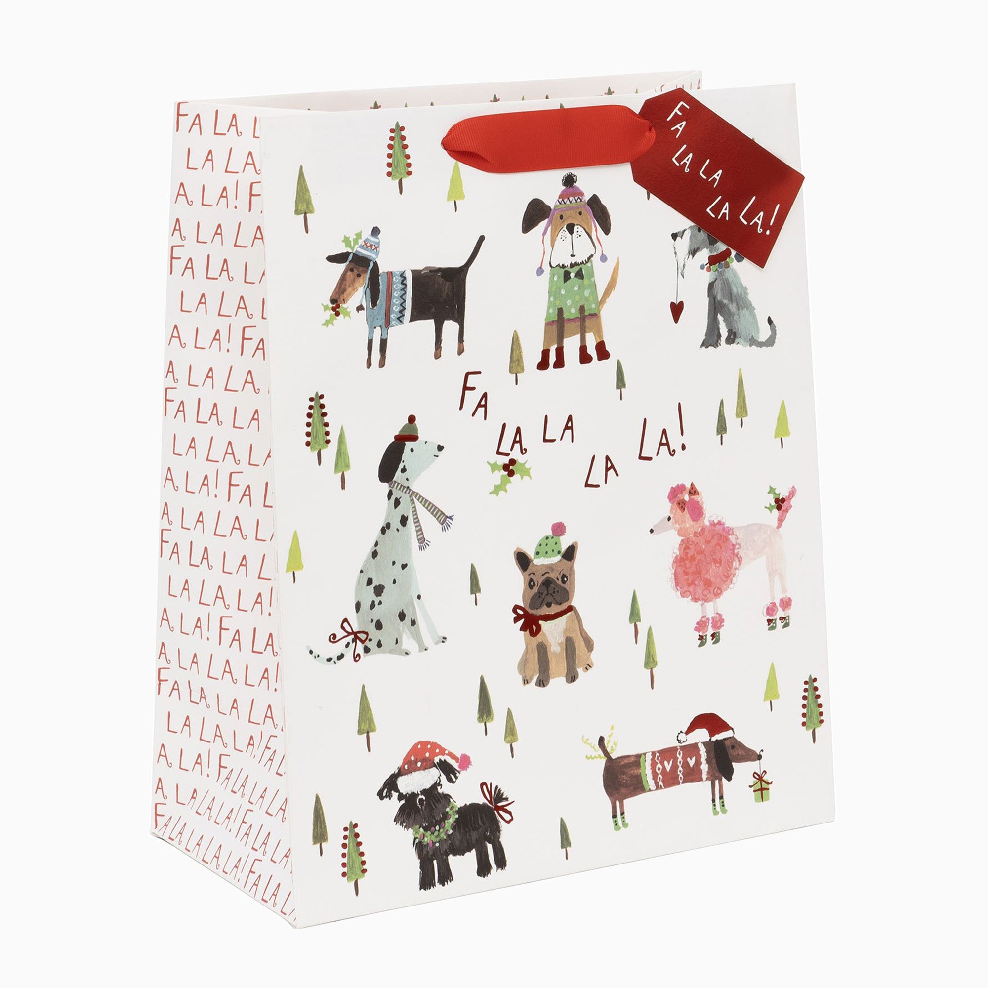 Christmas Gift Bag-GL102542 - Festive Pups Large Christmas Gift Bag-Glick