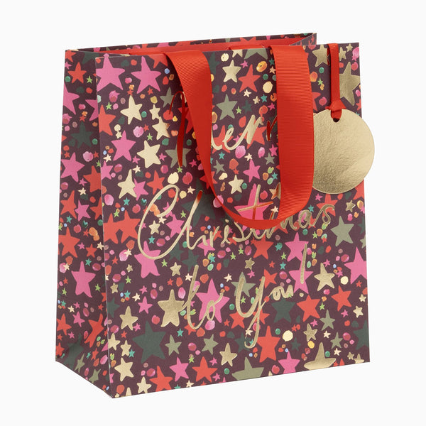 Christmas Gift Bag-GM4253 - Star Light Medium Christmas Gift Bag-Glick