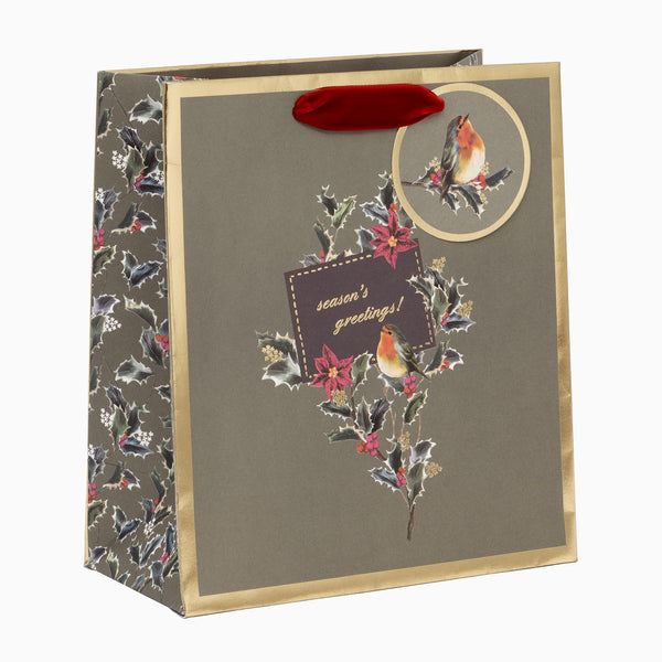 Christmas Gift Bag-GM72533 - Holly Harmony Medium Christmas Gift Bag-Glick