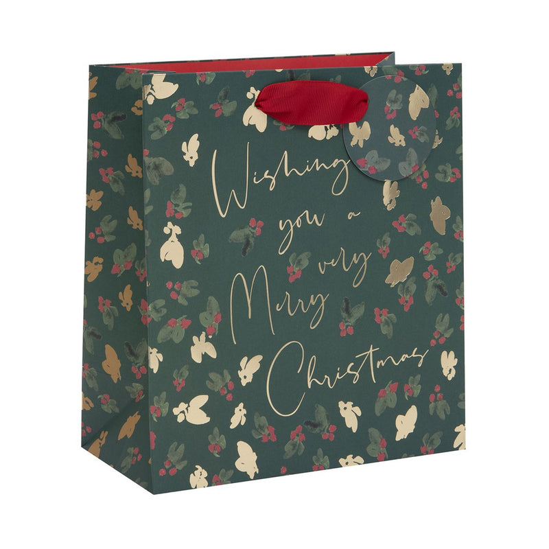 Christmas Gift Bag - GMSX35 - Berry Foliage Medium Gift Bag - Berry Foliage Medium Gift Bag - Whistlefish