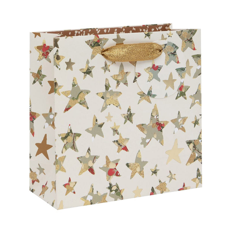 Christmas Gift Bag - GSSX34 - Golden Stars Small Gift Bag - Golden Stars Small Gift Bag - Whistlefish