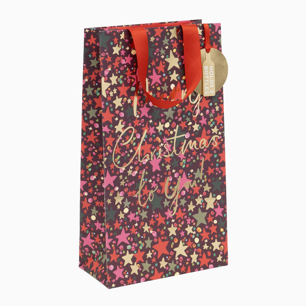 Christmas Gift Bag-GW4253 - Star Light Christmas Bottle Bag-Glick
