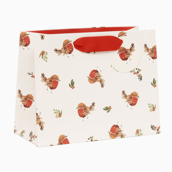 Christmas Gift Bag-GY4259 - Winter Robin Medium Christmas Gift Bag-Glick