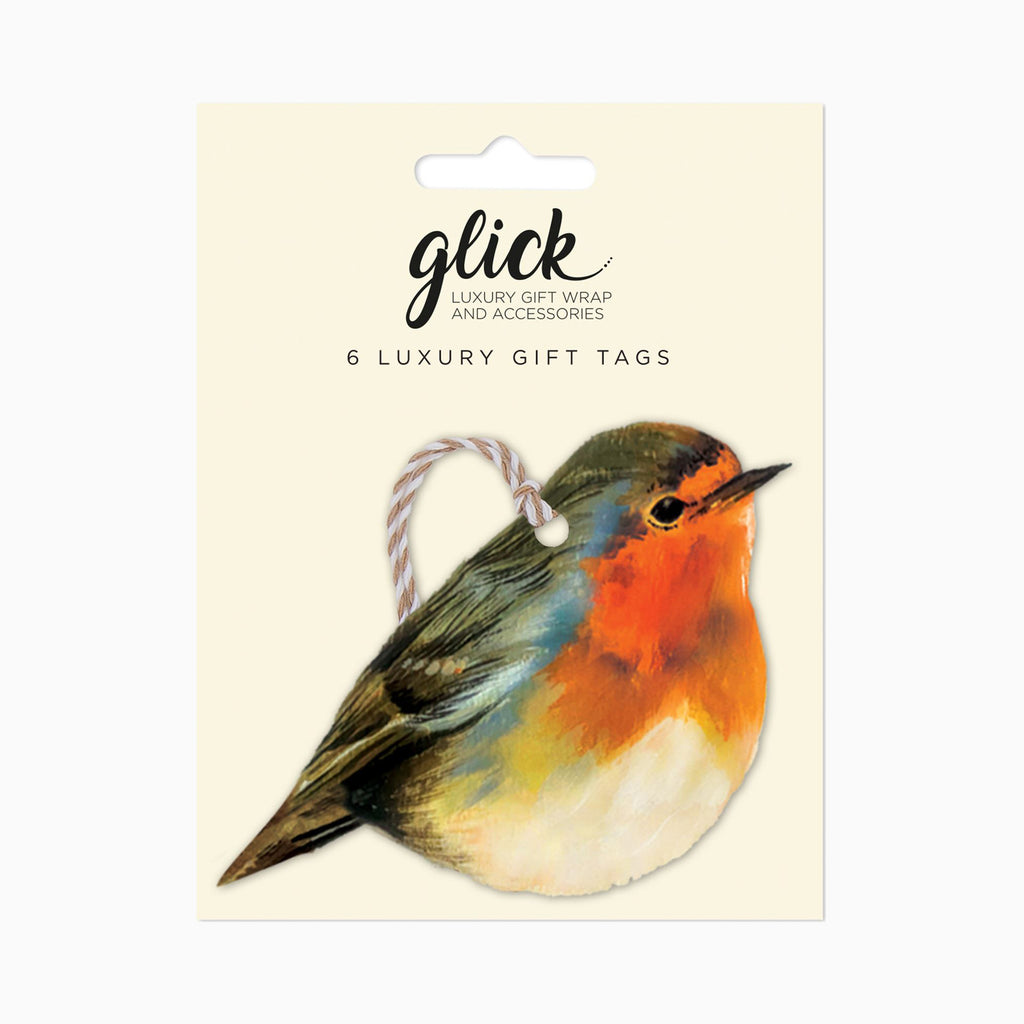 Christmas Gift Tag-MT72533A - Holly Robin Christmas Gift Tag (6 Pack)-Glick