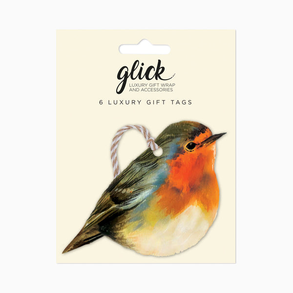 Christmas Gift Tag-MT72533A - Holly Robin Christmas Gift Tag (6 Pack)-Glick