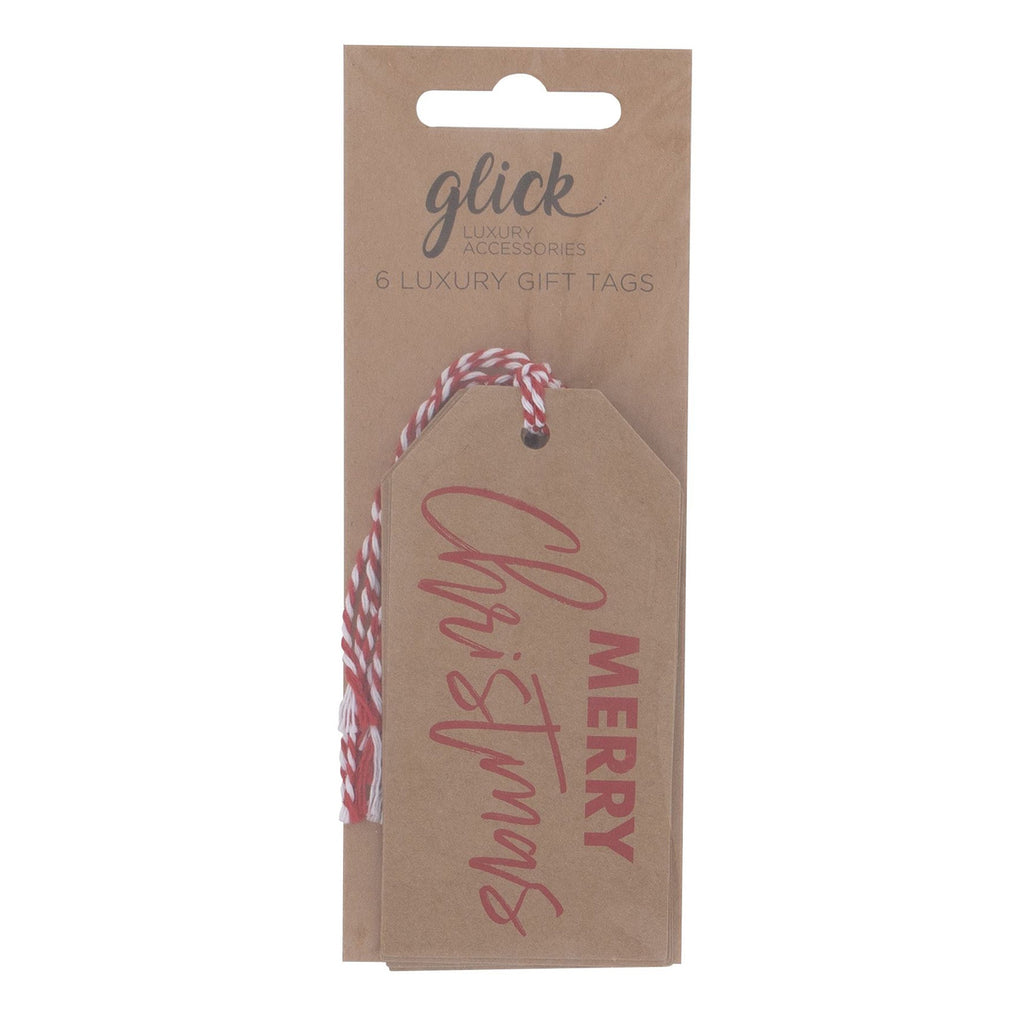 Christmas Gift Tag - TL37 - Festive Kraft Luxury Gift Tags (6 Pack) - Merry Christmas Kraft Gift Tags (6 Pack) - Whistlefish