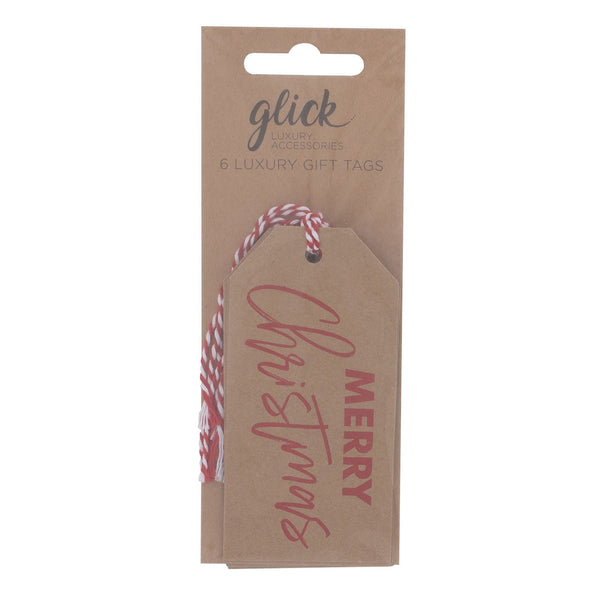 Christmas Gift Tag - TL37 - Festive Kraft Luxury Gift Tags (6 Pack) - Merry Christmas Kraft Gift Tags (6 Pack) - Whistlefish