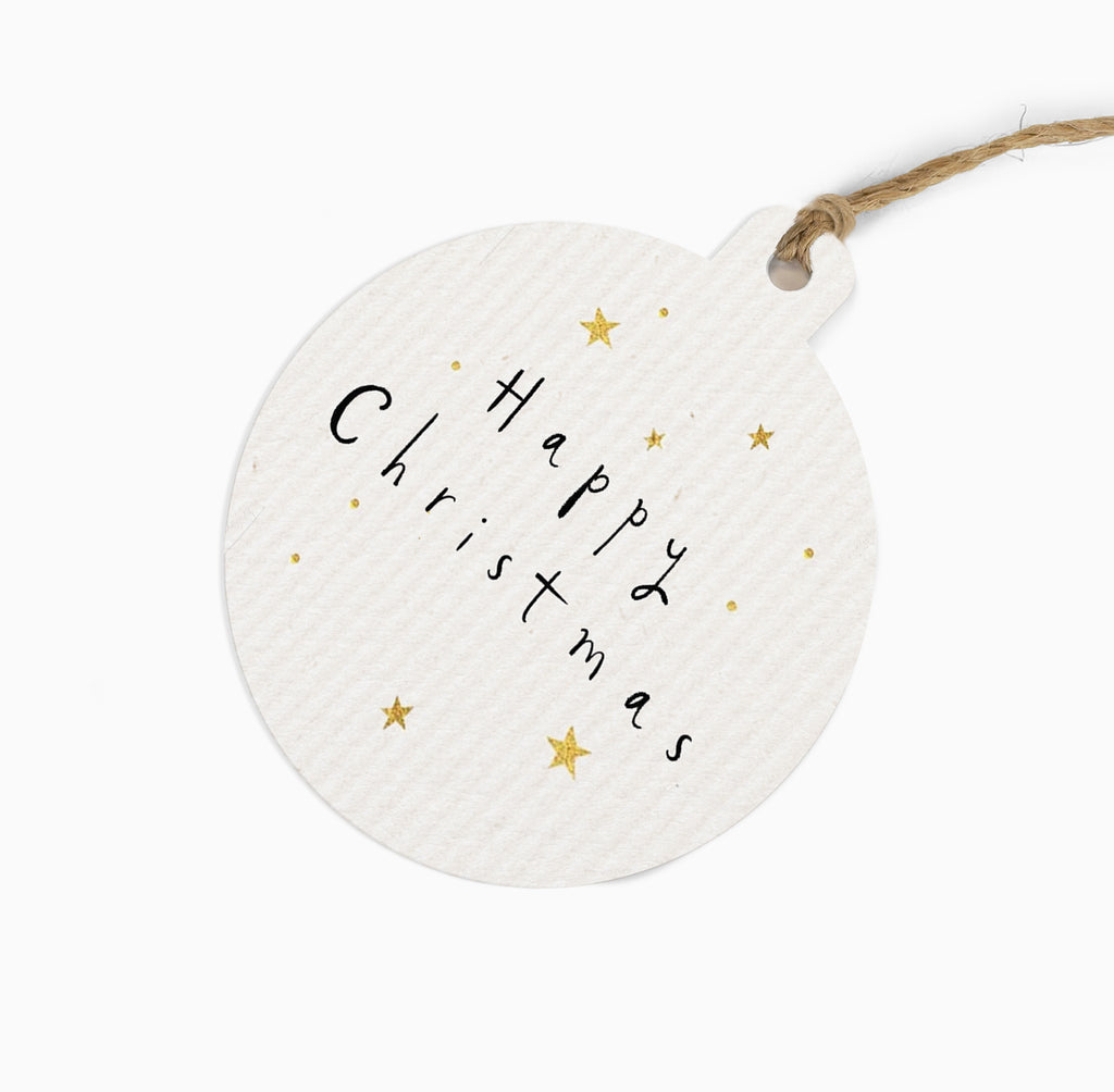 Christmas Gift Tag-ZWT13 - Starry Happy Christmas Gift Tag (6 Pack)-Whistlefish