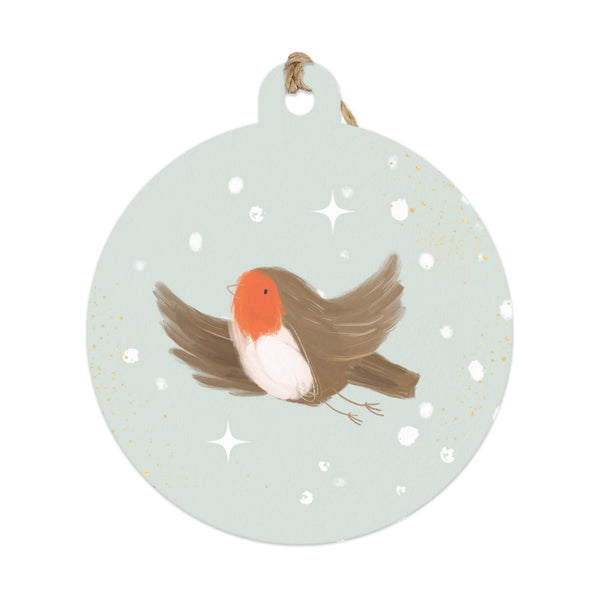 Christmas Gift Tag - ZWT15 - Snowy Robin Christmas Gift Tag (6 Pack) - Snowy Robin Christmas Gift Tag (6 Pack) - Whistlefish