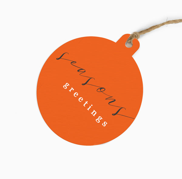 Christmas Gift Tag-ZWT17 - Orange Bauble Christmas Gift Tag (6 Pack)-Whistlefish