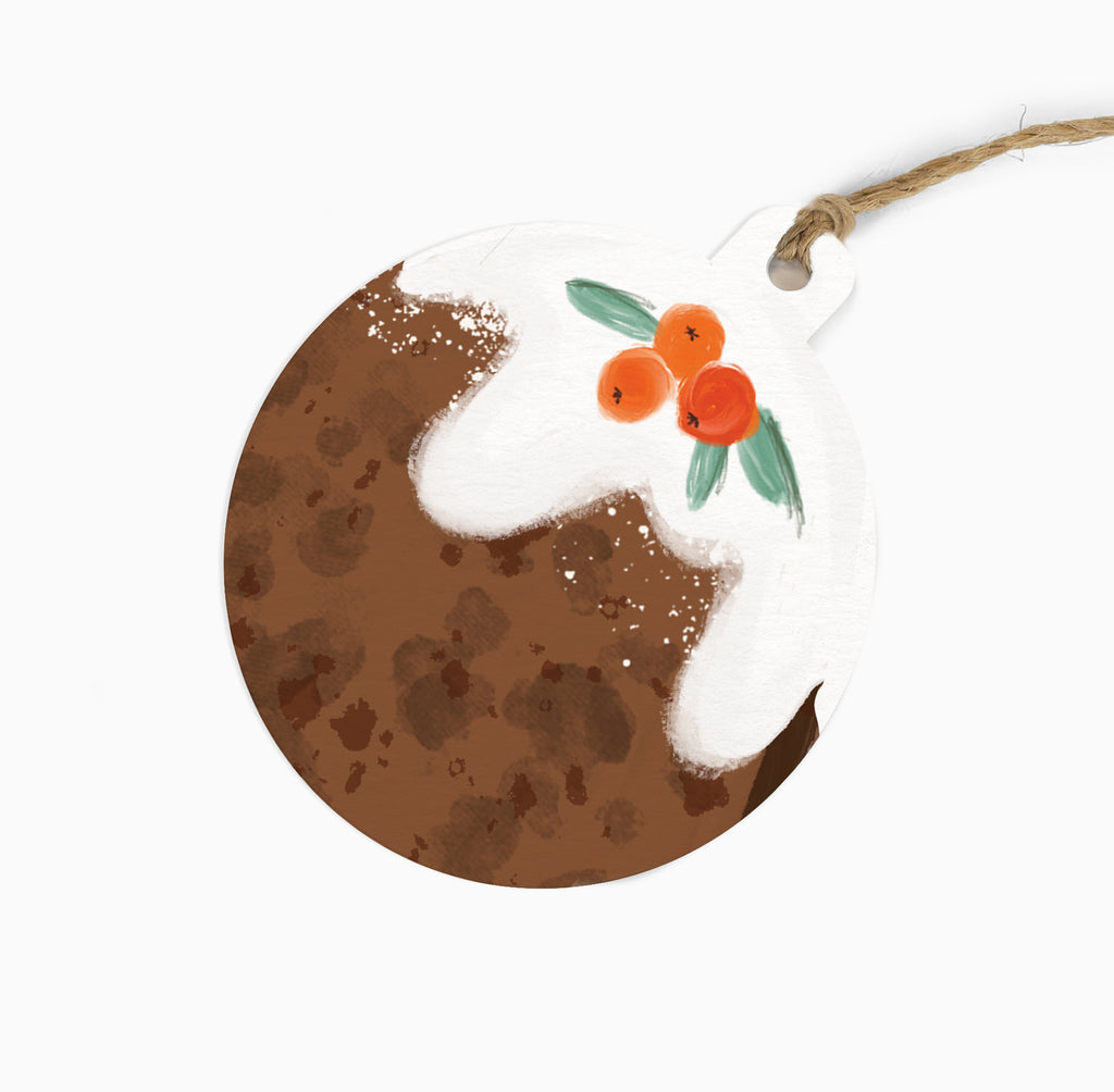 Christmas Gift Tag-ZWT21 - Christmas Pudding Gift Tag (6 Pack)-Whistlefish