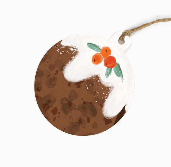 Christmas Gift Tag-ZWT21 - Christmas Pudding Gift Tag (6 Pack)-Whistlefish