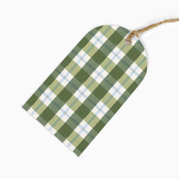Christmas Gift Tag-ZWT29 - Scandi Gingham Christmas Gift Tag (6 Pack)-Whistlefish