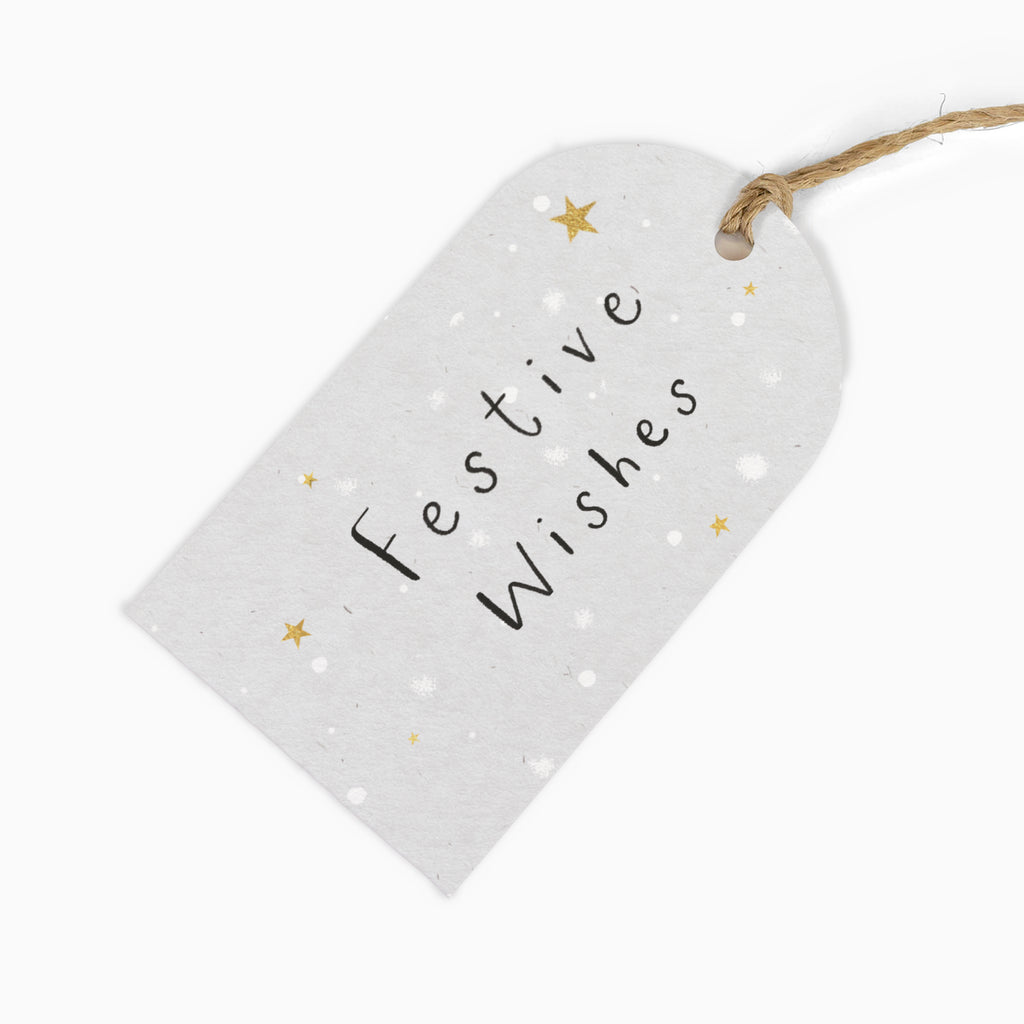 Christmas Gift Tag-ZWT34 - Festive Wishes Christmas Gift Tag (6 Pack)-Whistlefish