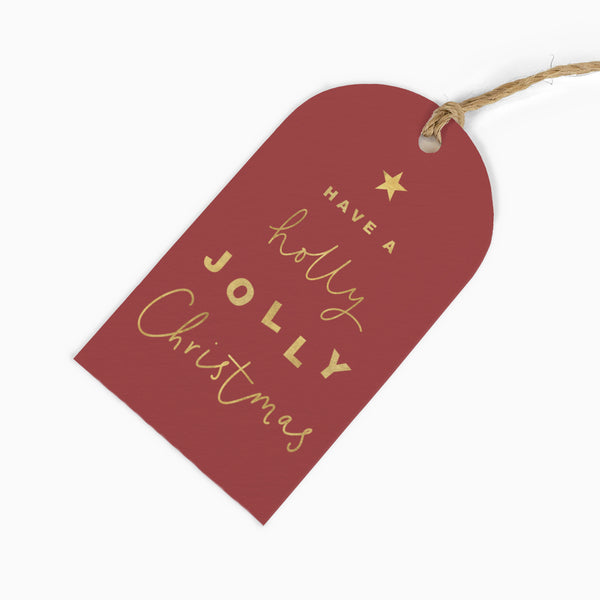 Christmas Gift Tag-ZWT36 - Holly Jolly Christmas Gift Tags (6 Pack)-Whistlefish
