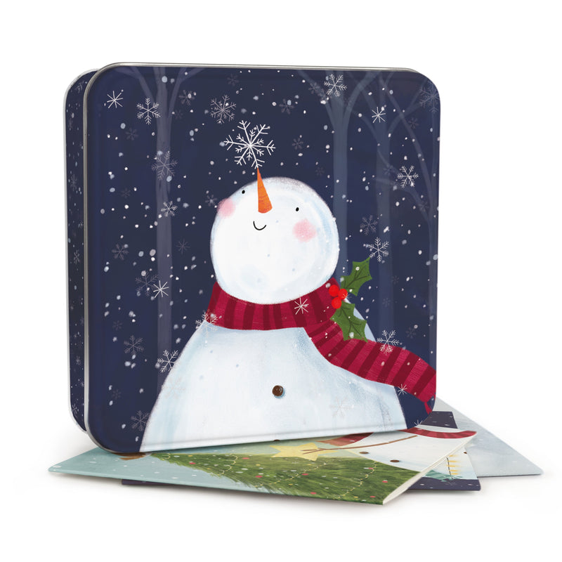 Christmas Notelet Tin - XM32NT - Snowman & Friends Notelet Tin - Snowman & Friends Notelet Tin - Whistlefish