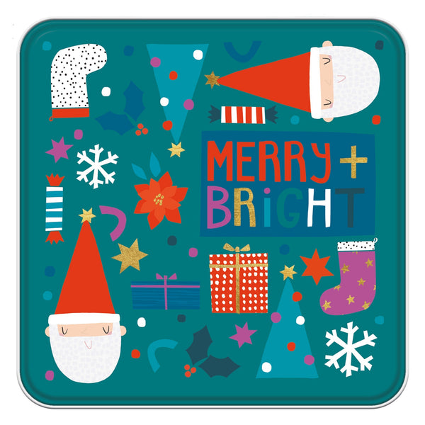 Christmas Notelet Tin - XM33NT - Merry & Bright Notelet Tin - Merry & Bright Notelet Tin - Whistlefish