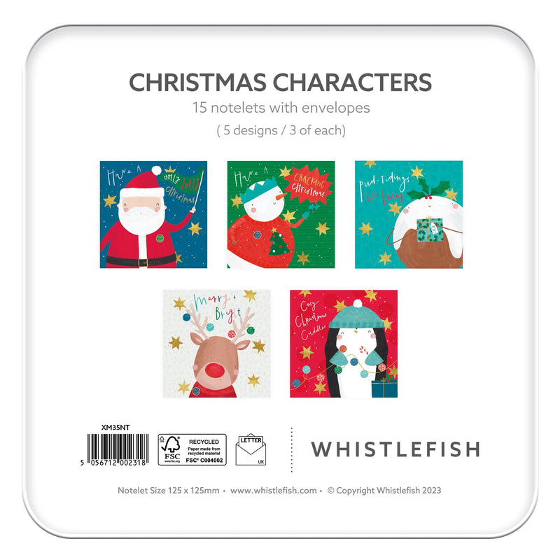 Christmas Notelet Tin - XM35NT - Christmas Characters Notelet Tin - Christmas Characters Notelet Tin - Whistlefish