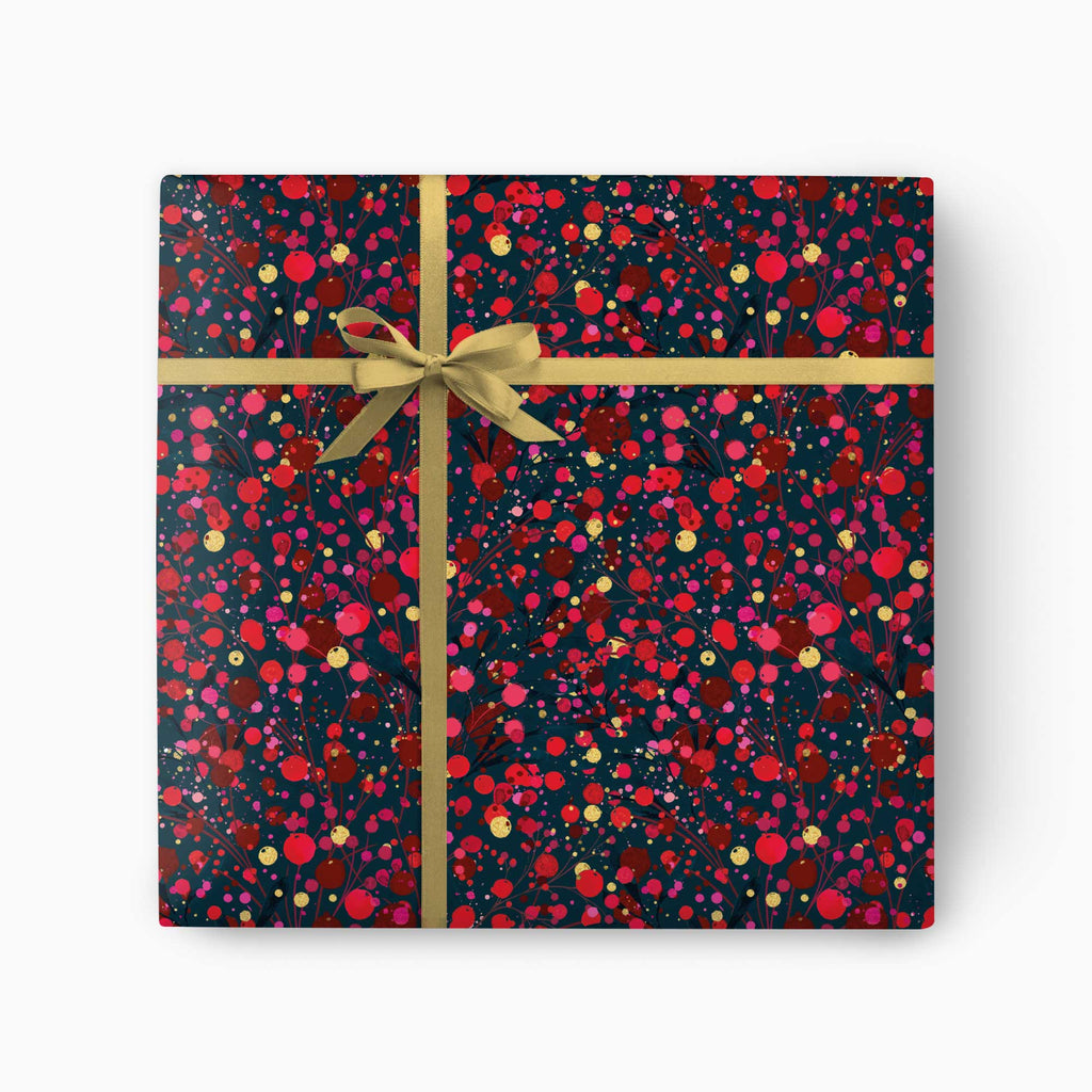 Christmas Wrapping Paper-CWP008 - Bursting Berry Christmas Wrapping Paper-Whistlefish