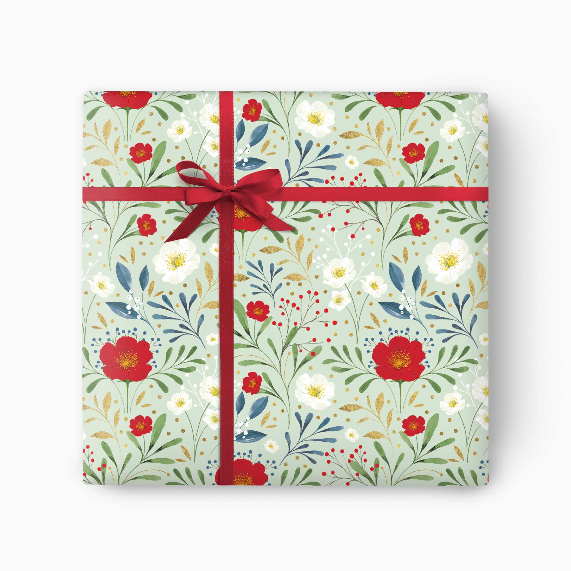 Christmas Wrapping Paper-CWP010 - Berry Rose Christmas Wrapping Paper-Whistlefish