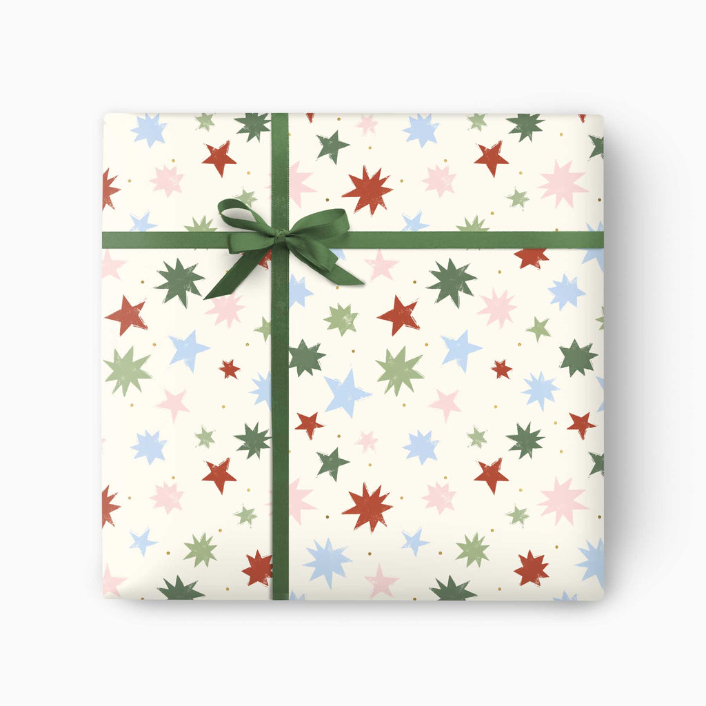 Christmas Wrapping Paper-CWP021 - Scandi Stars Christmas Wrapping Paper-Whistlefish