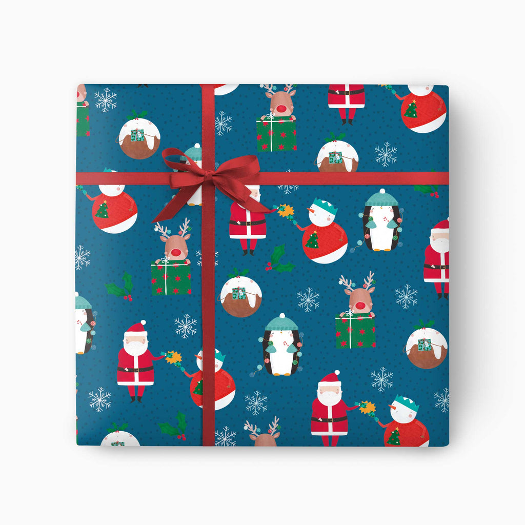 Christmas Wrapping Paper-CWP027 - Jolly Characters Christmas Wrapping Paper-Whistlefish