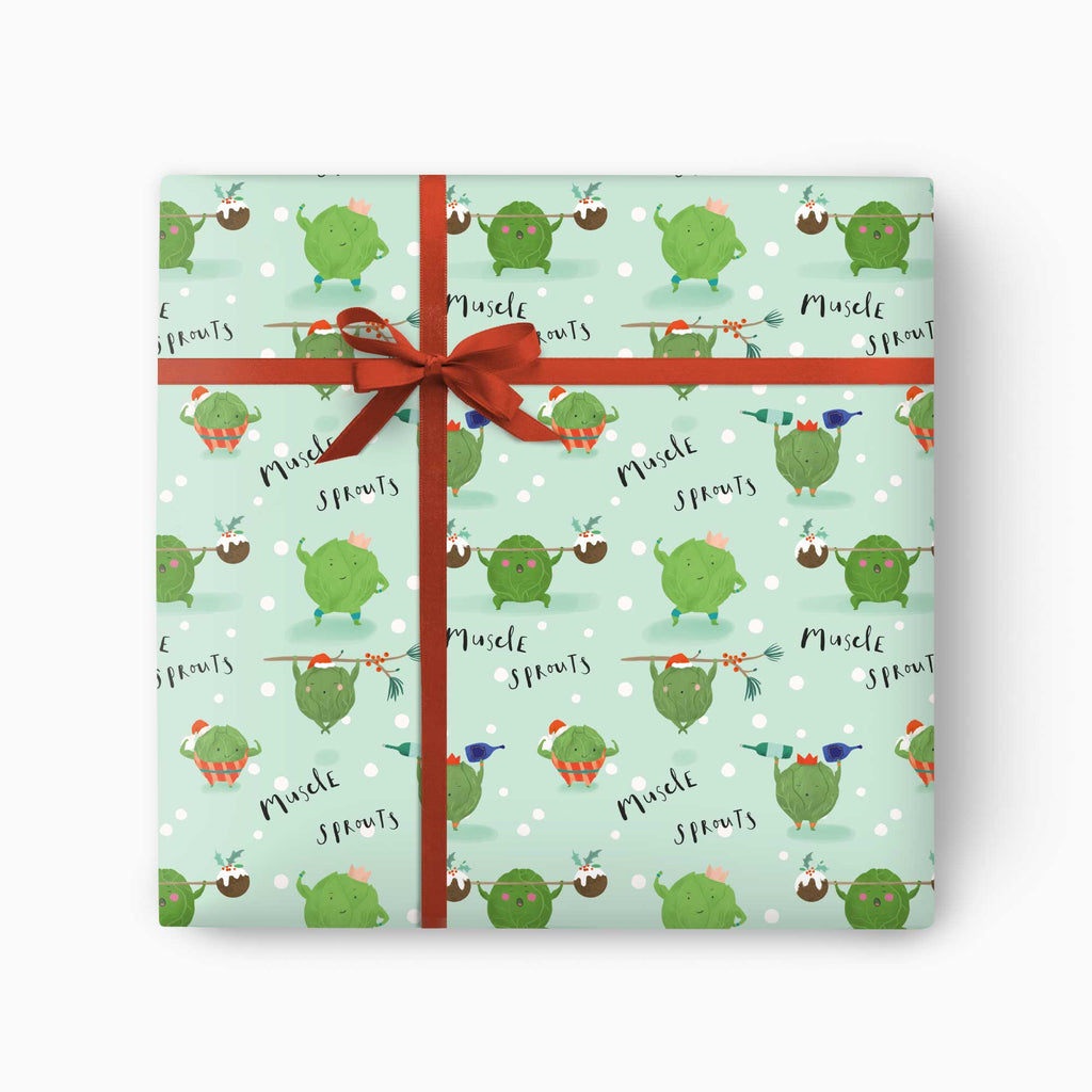 Christmas Wrapping Paper-CWP032 - Muscle Sprouts Christmas Wrapping Paper-Whistlefish