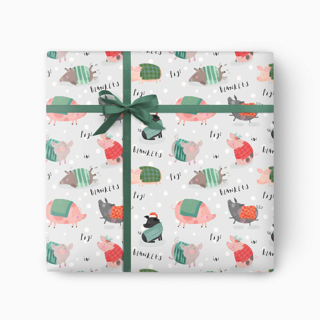 Christmas Wrapping Paper-CWP033 - Pigs In Blankets Christmas Wrapping Paper-Whistlefish