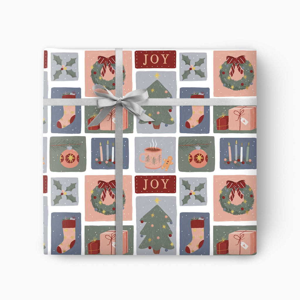 Christmas Wrapping Paper-CWP042 - Patchwork Christmas Wrapping Paper-Whistlefish