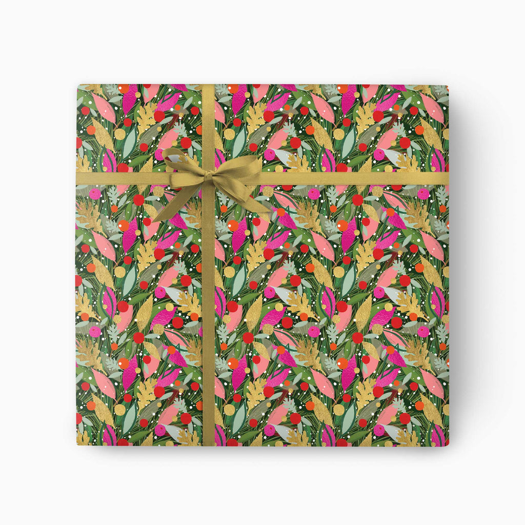 Christmas Wrapping Paper-CWP045 - Funky Foliage Christmas Wrapping Paper-Whistlefish