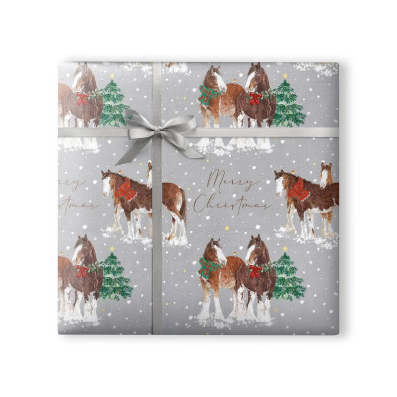 Christmas Wrapping Paper - ZWP06 - Festive Horses Christmas Wrapping Paper - Festive Horses Merry Christmas Wrap - Whistlefish