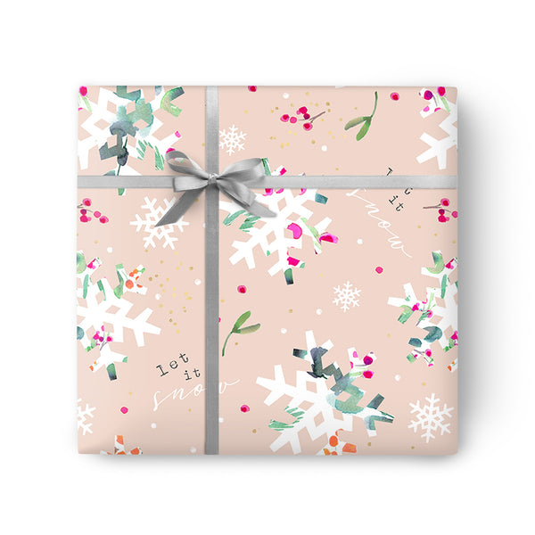 Christmas Wrapping Paper - ZWP10 - Floral Snowflakes Christmas Wrapping Paper - Floral Snowflakes Christmas Wrapping Paper - Whistlefish