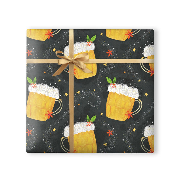 Christmas Wrapping Paper - ZWP11 - Beer Tankard Christmas Wrapping Paper - Festive Drinks Christmas Wrapping Paper - Whistlefish