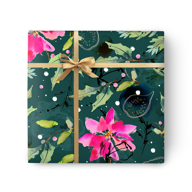 Christmas Wrapping Paper - ZWP27 - Vibrant Floral Christmas Wrapping Paper - Vibrant Floral Christmas Wrapping Paper - Whistlefish