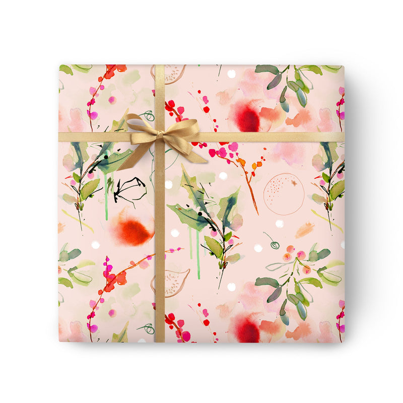 Christmas Wrapping Paper - ZWP33 - Floral Berry Christmas Wrapping Paper - Floral Berry Christmas Wrapping Paper - Whistlefish