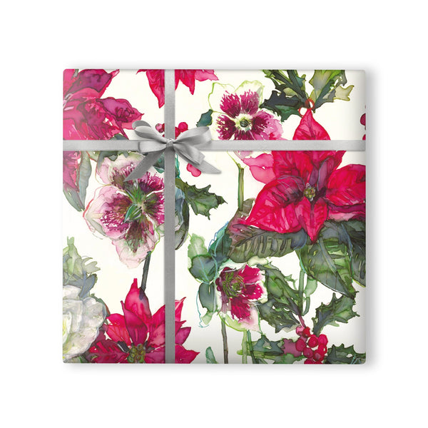 Christmas Wrapping Paper - ZWP37 - Red Poinsettia Christmas Wrapping Paper - Red Poinsettia Christmas Wrapping Paper - Whistlefish