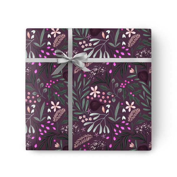 Christmas Wrapping Paper - ZWP43 - Twilight Florals Christmas Wrapping Paper - Twilight Florals Christmas Wrapping Paper - Whistlefish