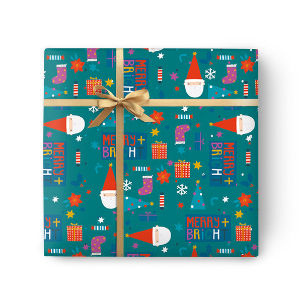 Christmas Wrapping Paper - ZWP50 - Merry And Bright Christmas Wrapping Paper - Merry And Bright Christmas Wrapping Paper - Whistlefish