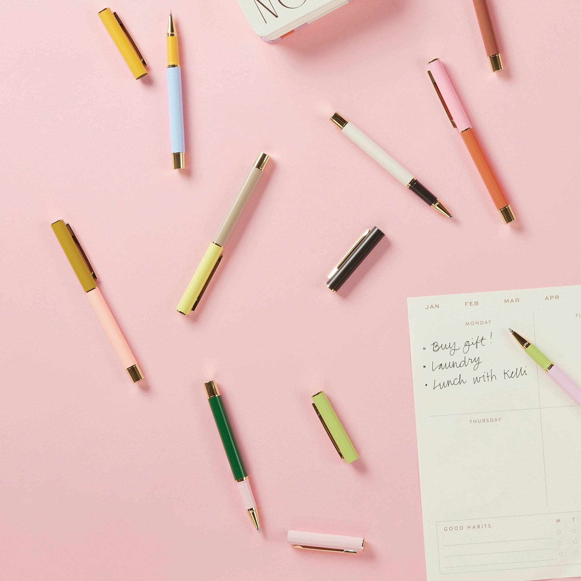 Set of Pens-DCBS-1012EU - Set of 2 Ink Pens Red, Orange, Green-Designworks Collective