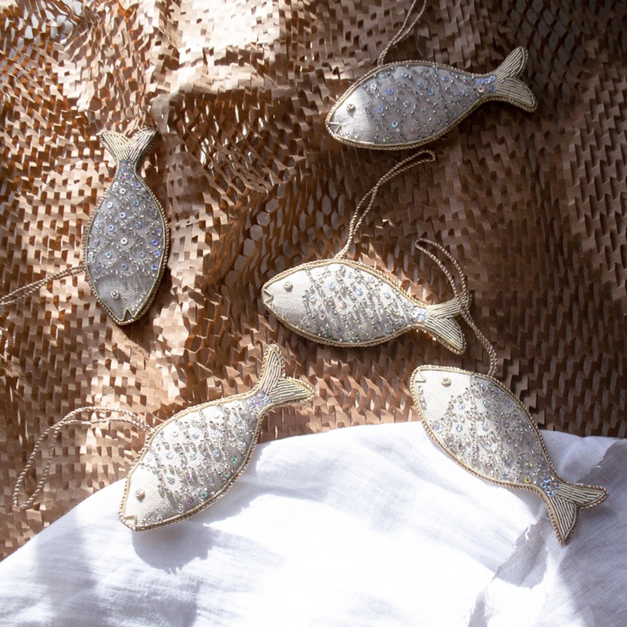 Decoration-DFSH01NAT - Handmade Fish Decoration-Katie Larmour Linen