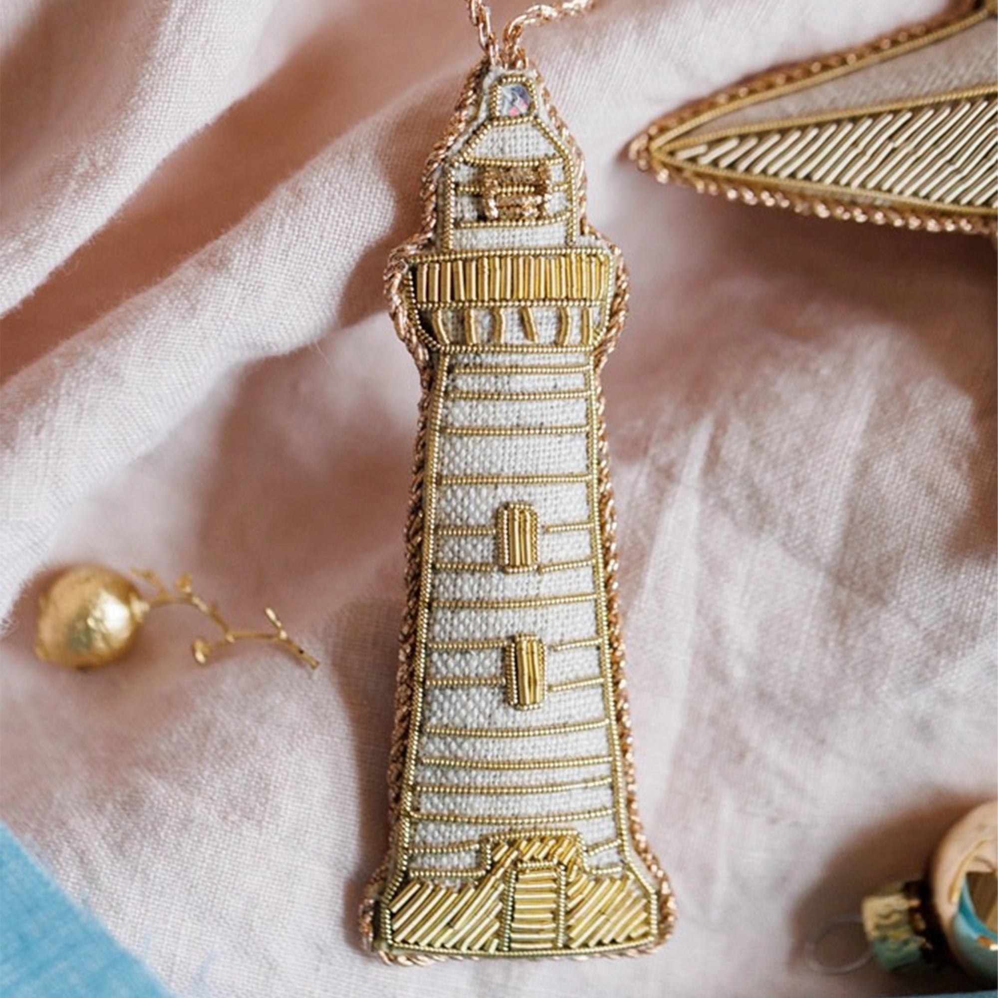 Decoration-DLGHTHUSE01NAT - Handmade Lighthouse Decoration-Katie Larmour Linen