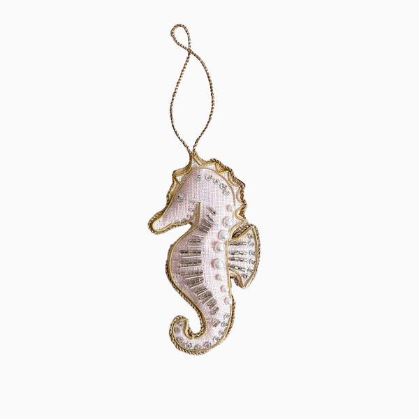 Decoration-DSEAHRSE01PNK1 - Handmade Seahorse Decoration-Katie Larmour Linen