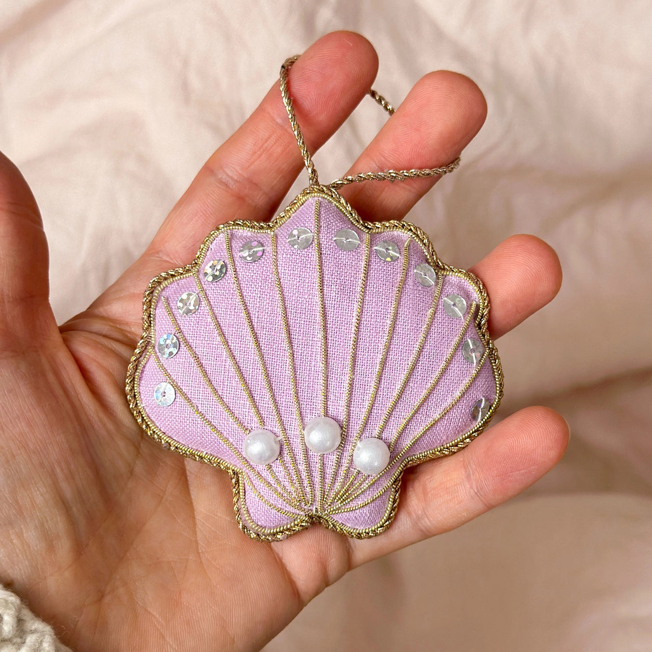 Decoration-DSHELL01PUR7 - Handmade Shell Decoration-Katie Larmour Linen