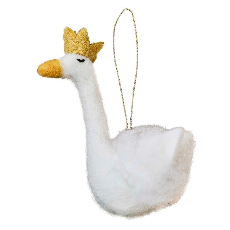 Decoration - BLN-135 - Felt Swan Christmas Tree Decoration - Felt Swan Christmas Tree Decoration - Whistlefish