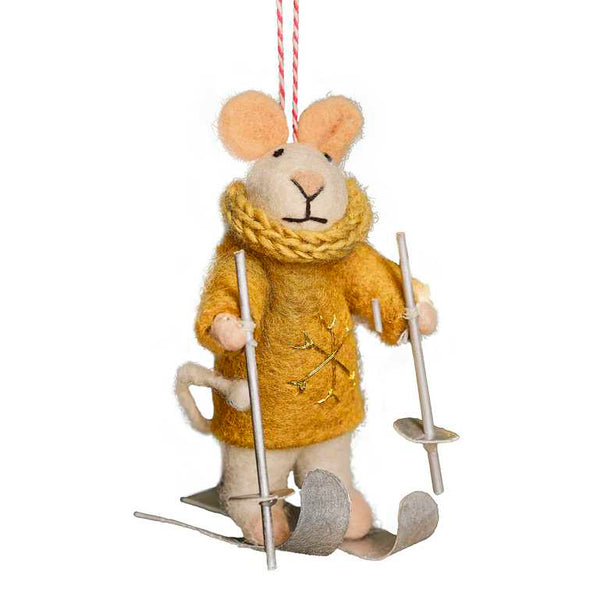 Decoration - FAF-118 - Skiing Mouse Christmas Tree Decoration - Skiing Mouse Christmas Tree Decoration - Whistlefish