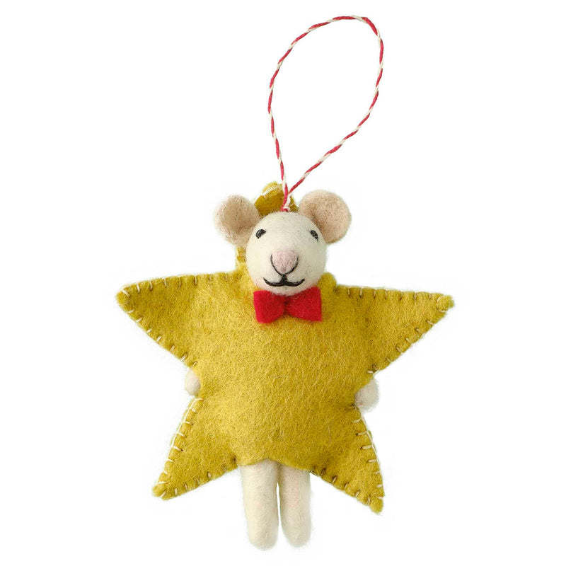 Decoration - FAF-128 - Felt Mouse Christmas Tree Decoration - Felt Mouse Christmas Tree Decoration - Whistlefish