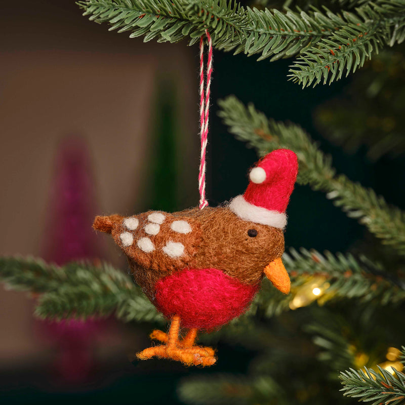 Decoration - FAF-168 - Felt Robin Christmas Tree Decoration - Felt Robin Christmas Tree Decoration - Whistlefish